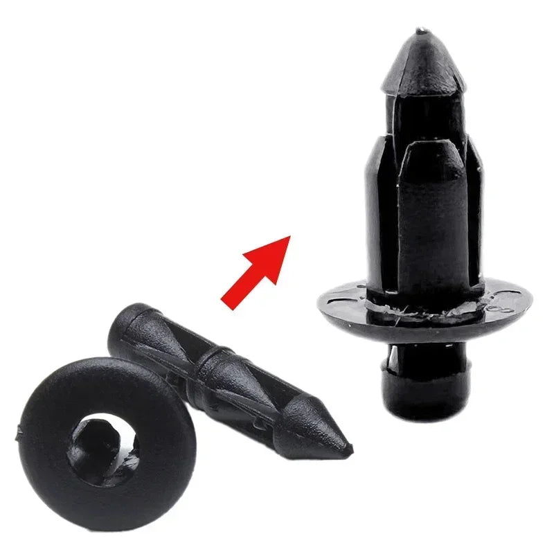 Lot de clips rivets noirs de 6 mm pour fixation de carénage