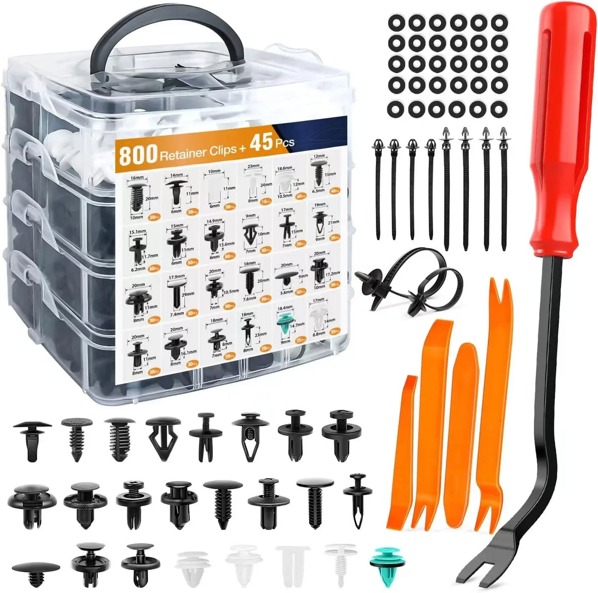 Kit de 100 à 925 clips de fixation moto – rivets à pression pour carenages