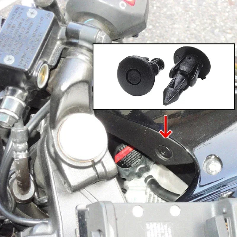 Lot de clips rivets noirs de 6 mm pour fixation de carénage