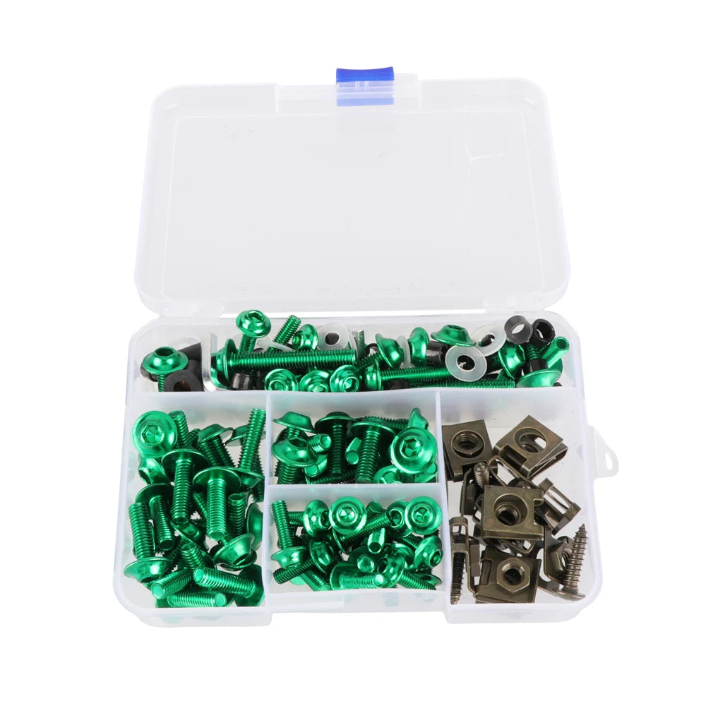 177pcs/box Screws Motorcycle Modification Accessories Windshield Cover Set Screws Aluminum Color Fairing Set Firmware Screws
