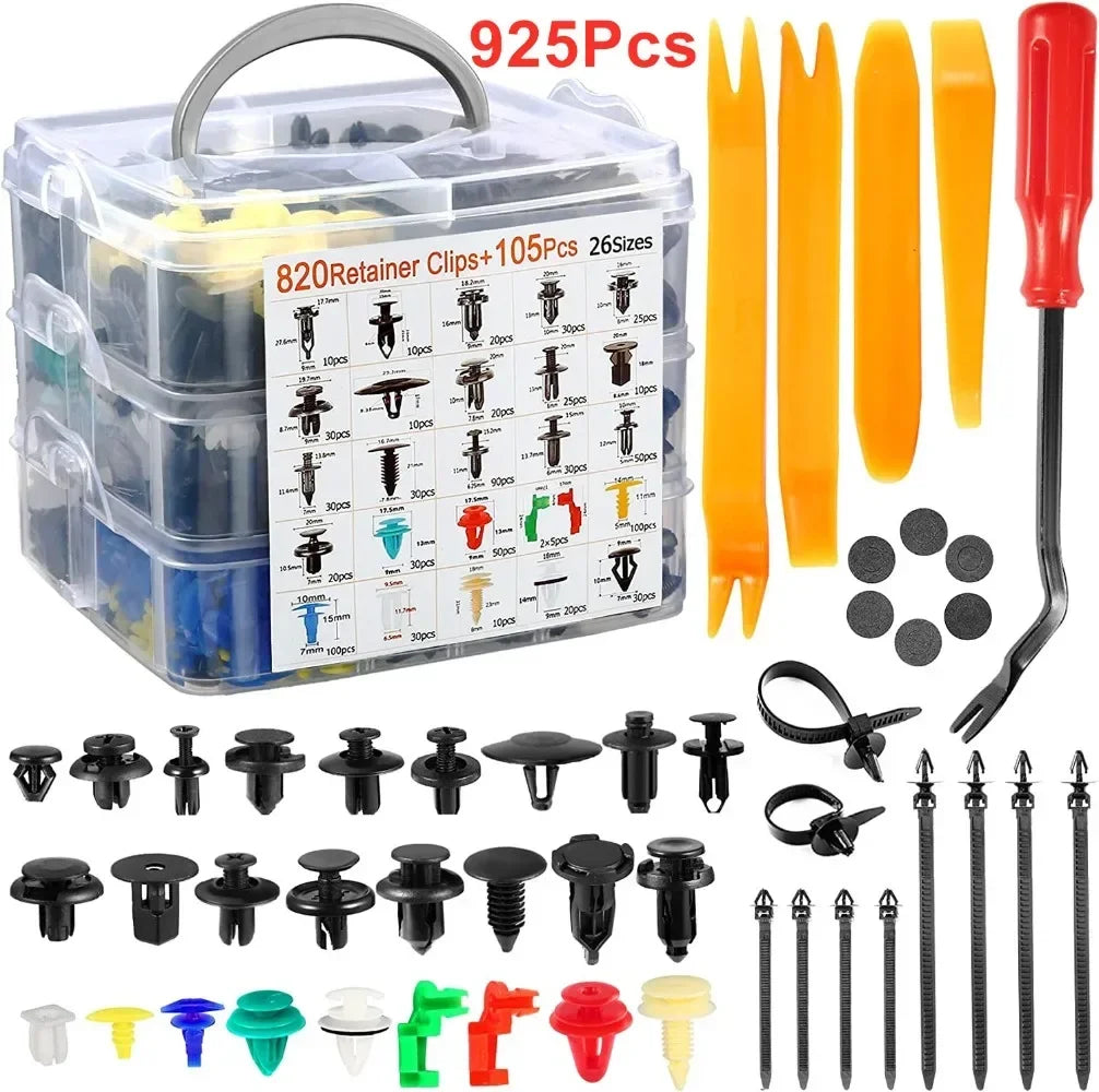 Kit de 100 à 925 clips de fixation moto – rivets à pression pour carenages