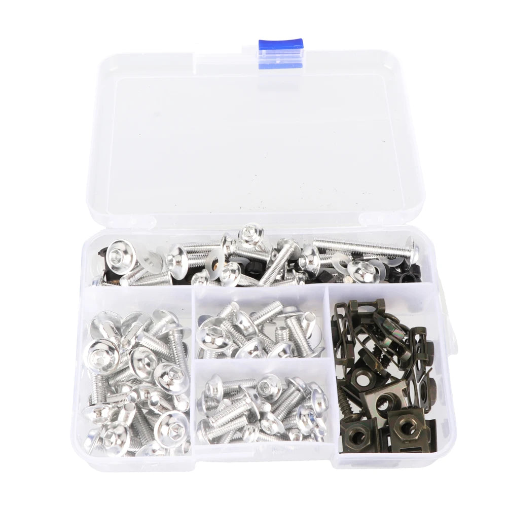 177pcs/box Screws Motorcycle Modification Accessories Windshield Cover Set Screws Aluminum Color Fairing Set Firmware Screws