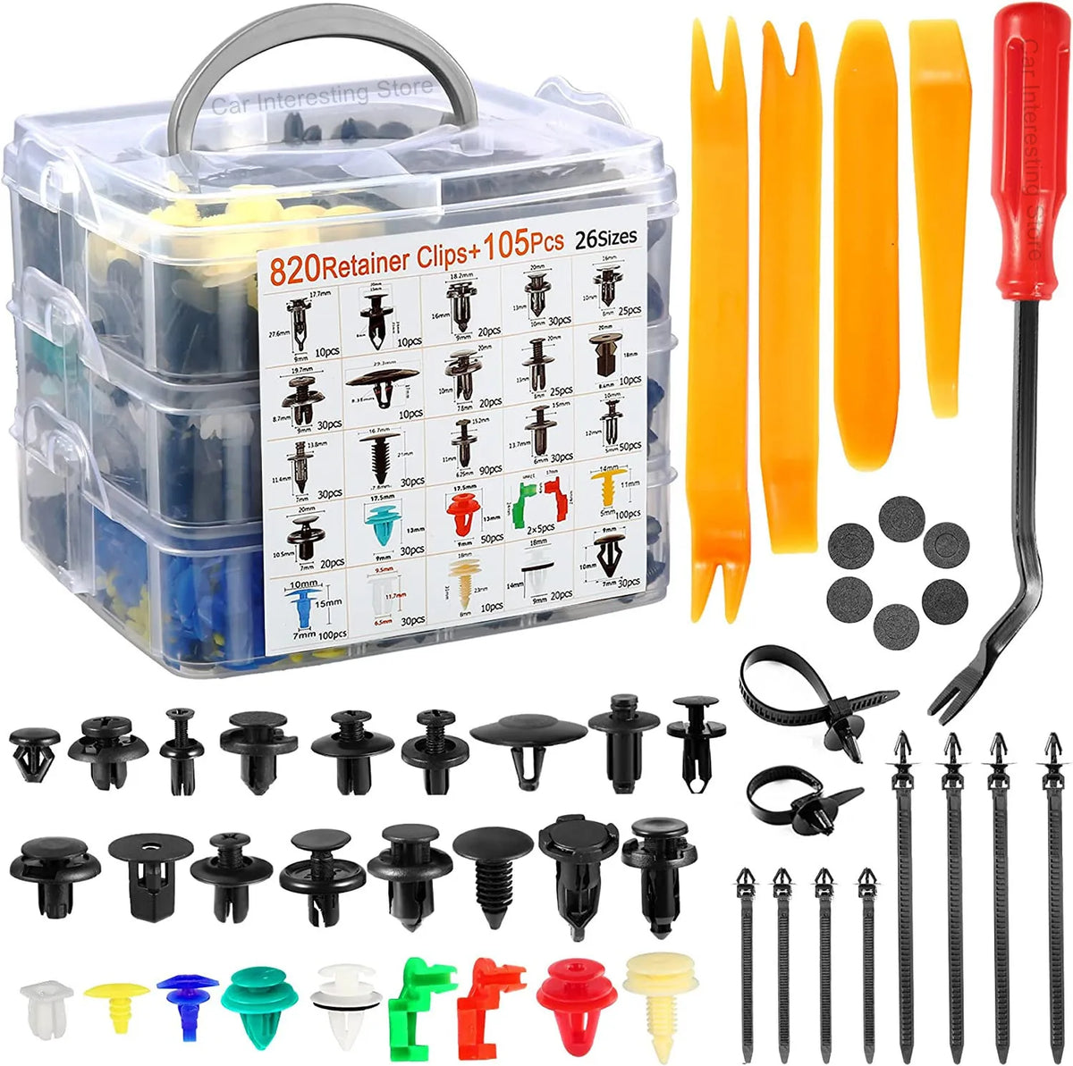 Kit de 100 à 925 clips de fixation moto – rivets à pression pour carenages