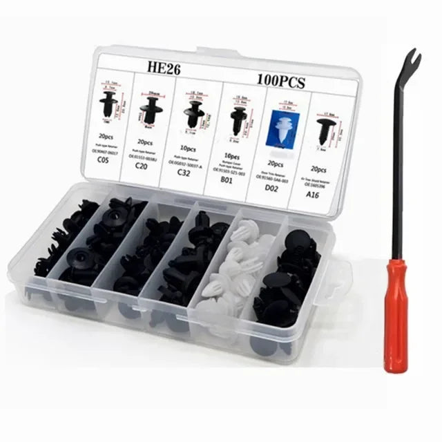Kit de 100 à 925 clips de fixation moto – rivets à pression pour carenages